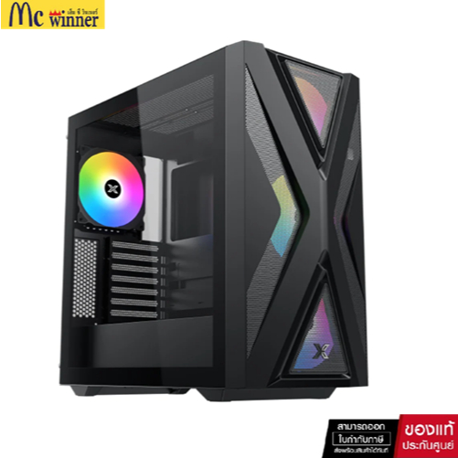 CASE (มีพัดลม ARGB ขนาด 140 มม. 4ตัว XIGMATEK HYPERION - BLACK E-ATX (EN46827)- รับประกัน 1 ปี