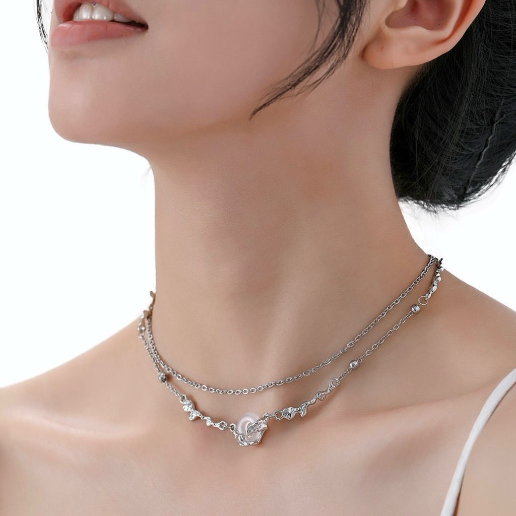 (PRE ORDER) ECHO CIRCLE LAYER – สร้อยคอเงินเลเยอร์รูปวงกลมสีขาว (ECHON002)