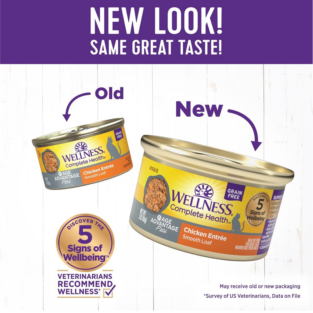 พร้อมส่ง ..2 รสชาติ อาหารเปียกแมวสูงวัย Wellness Complete Health Pate Senior Wet Cat Food, Natural,