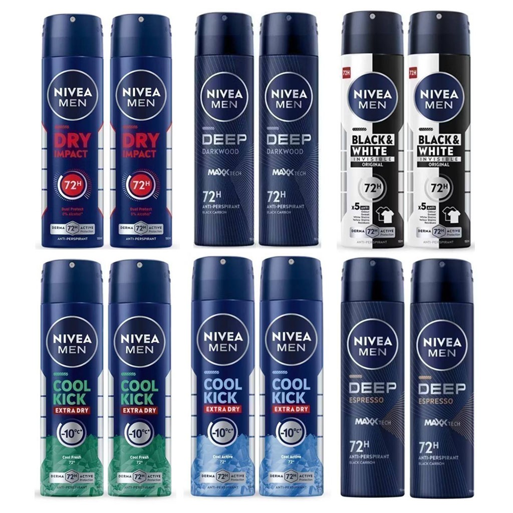นีเวีย สเปรย์ สำหรับผู้ชาย 150 มล. DEO MEN SPRAY 150 ml. 2pcs NIVEA