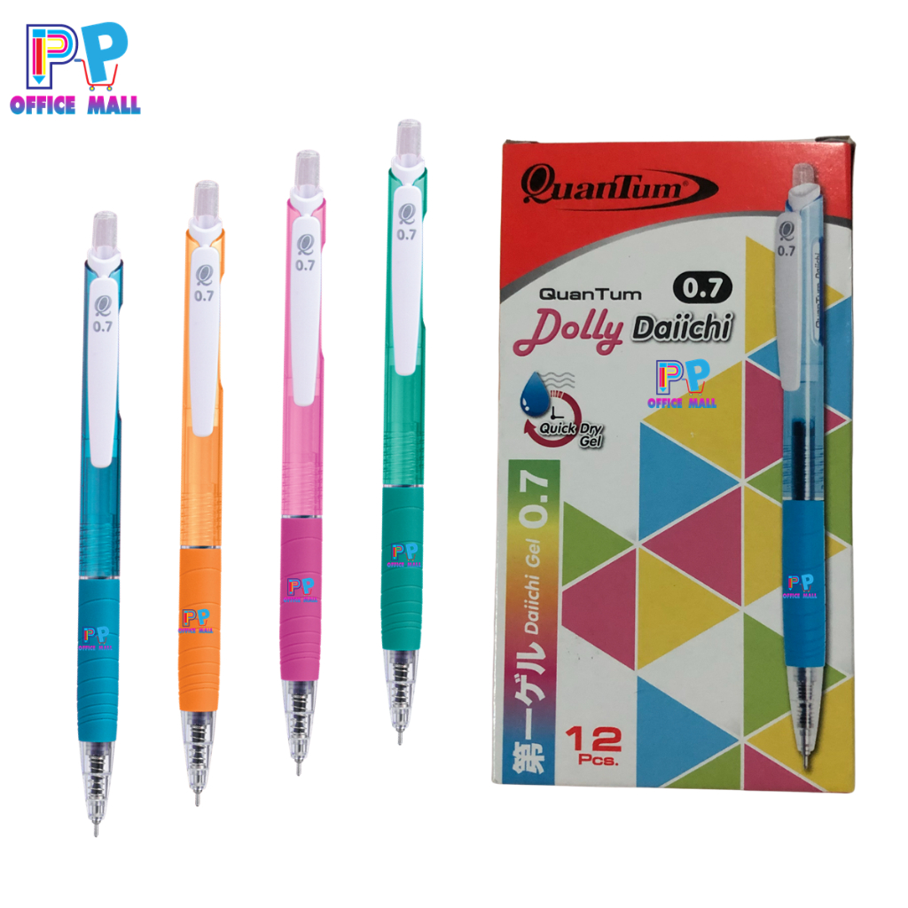 🇯🇵ปากกาเจล ควอนตั้ม Quantum รุ่น ดอลลี่ ไดอิจิเจล 0.7 mm. Quantum Dolly Daiichi บรรจุ 12 ด้าม/กล่อง