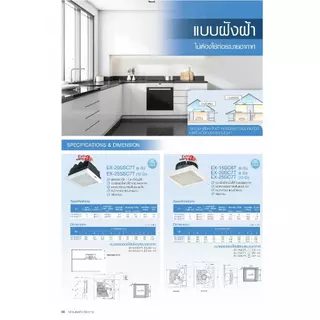 Mitsubishi พัดลมระบายอากาศฝังฝ้า (ไม่ต่อท่อ) ขนาด 6 นิ้ว 8 นิ้ว และ 10 นิ้ว รุ่น 15SC, 20SC, 25SC