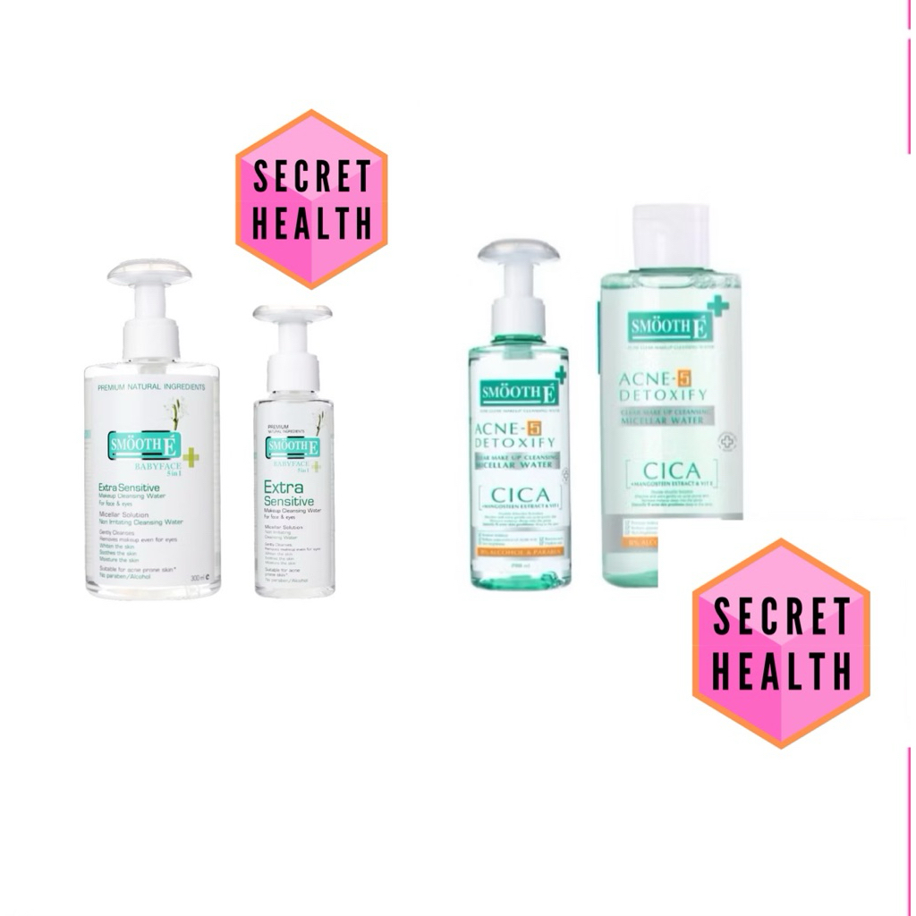 Smooth E Extra Sensitive Makeup Cleansing Water คลีนซิ่ง ล้างเครื่องสำอาง / Smooth E Acne-5 Clear Ma
