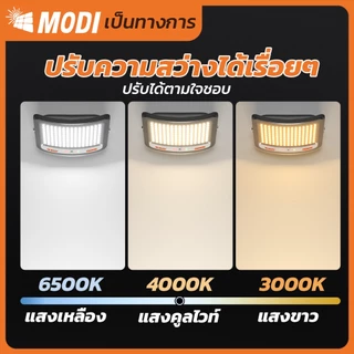 MODI ไฟสปอตไลท์โซล่าเซลล์ 200W เปิดได้ 3 แสง ระดับกันน้ำIP65 ระบบสว่างค้าง ไฟพลังงานแสงอาทิตย์