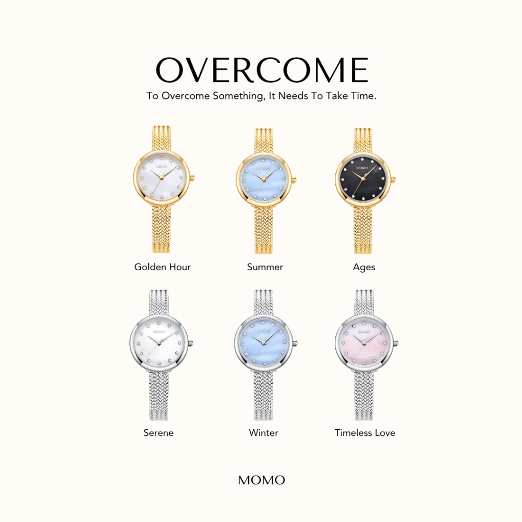 MOMOWATCH - OVERCOME - Women's Watch - นาฬิกาข้อมือผู้หญิง ปรับสายเองได้ตามขนาดข้อมือ ไม่ต้องตัดสาย