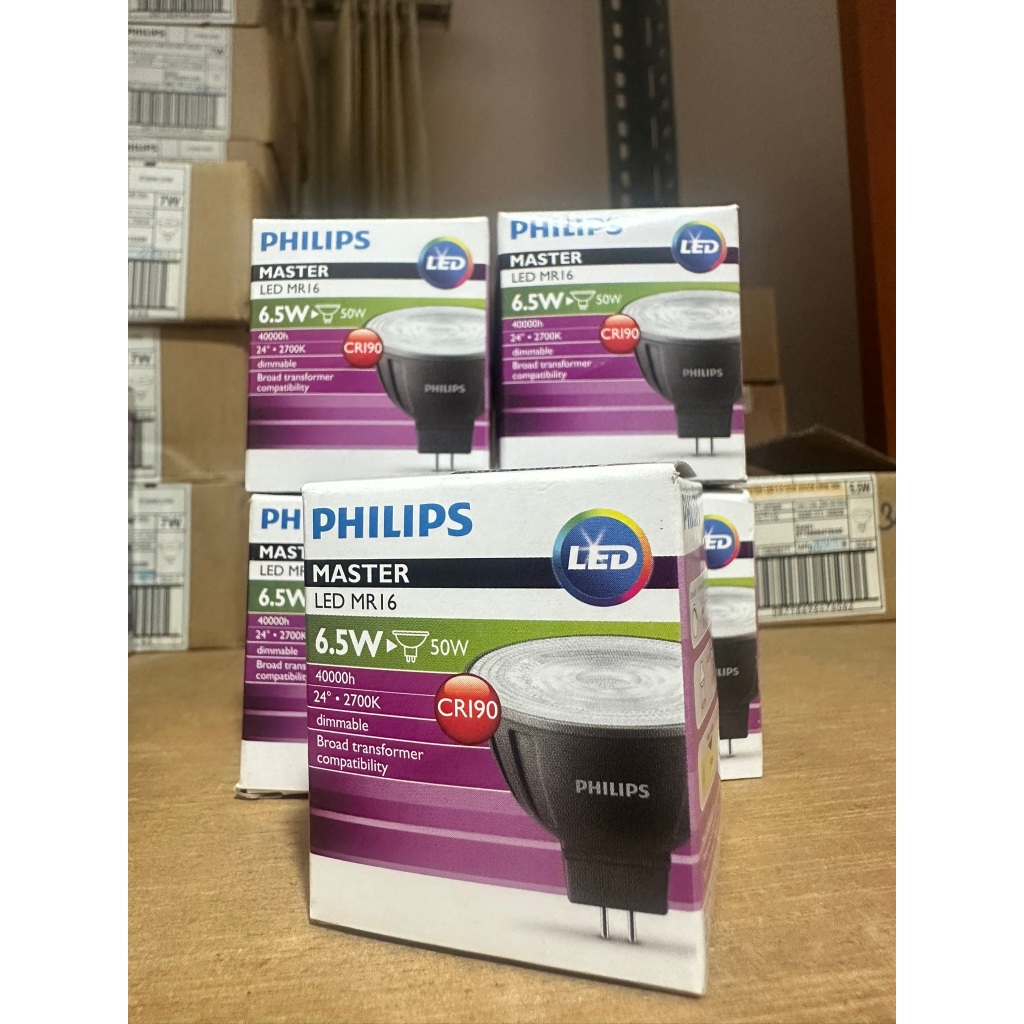 Philips Master หลอดไฟ LED ฟิลิปส์มาสเตอร์ MR16 12V 6.5W GU5.3 Dimmable 2,700K มุม 24 องศา