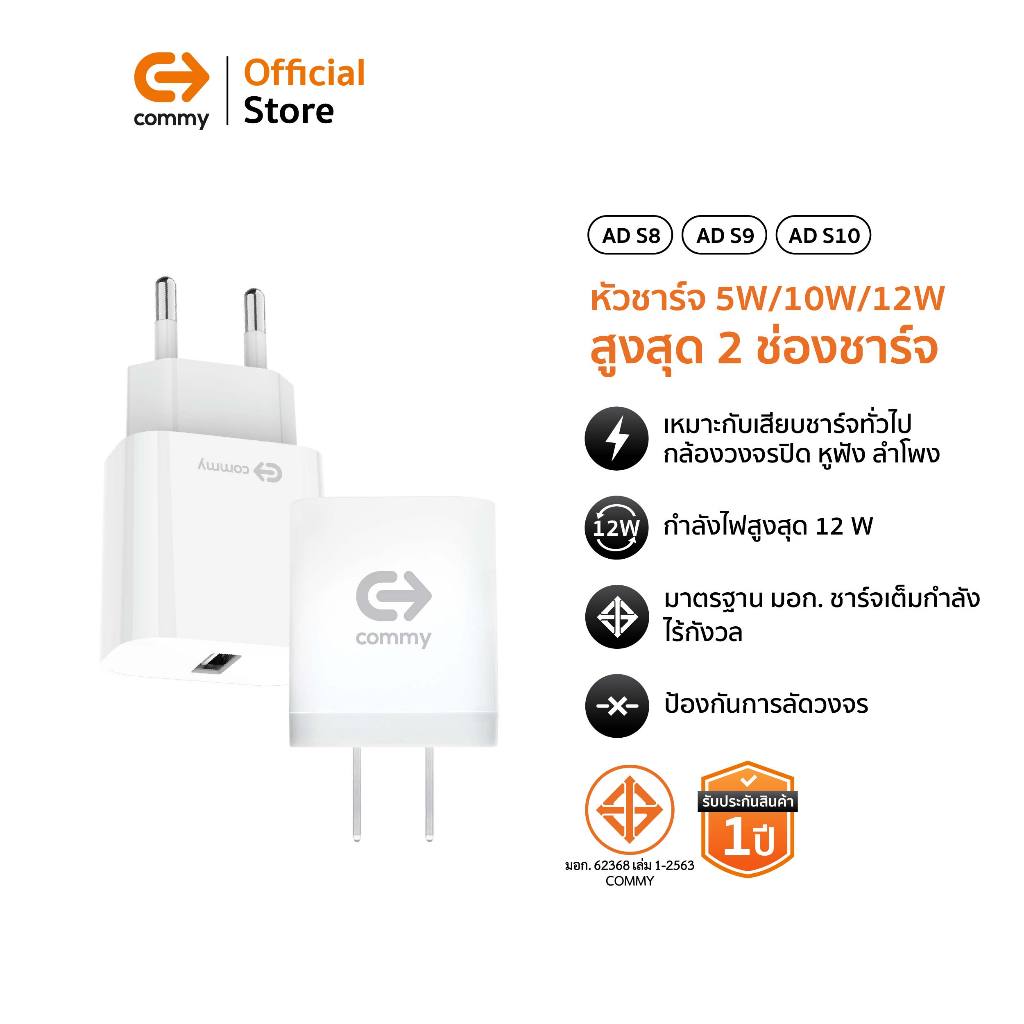 Commy หัวชาร์จ ไอโฟน ซัมซุง 5W/10W/12W Samsung adapter อแดปเตอร์แท้ 2 ช่อง ชาร์จเร็ว รุ่น S8/S9/S10
