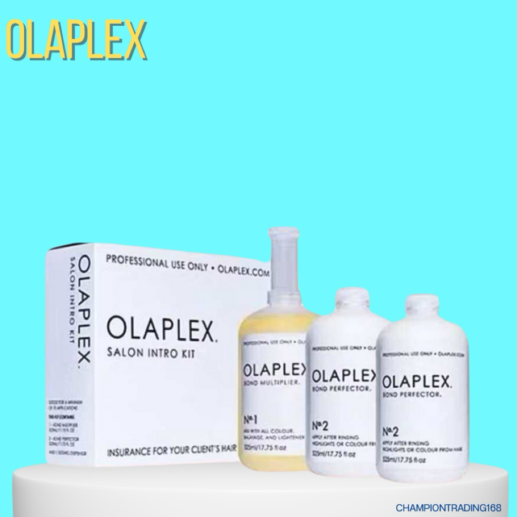 OLAPLEX SALON KIT NO.1 525 ML. 1 ขวด + NO.2 525 ML. 2 ขวด เชื่อมบอนด์ผมให้แข็งแรง กลับมาสุขภาพแข็งแร