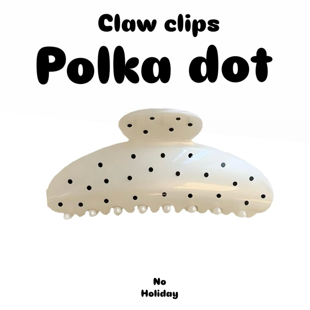 พร้อมส่ง📍ที่หนีบผมลายจุด(Polka dot)กิ๊บหนีบผมแข็งแรง)ขนาด10.5cm