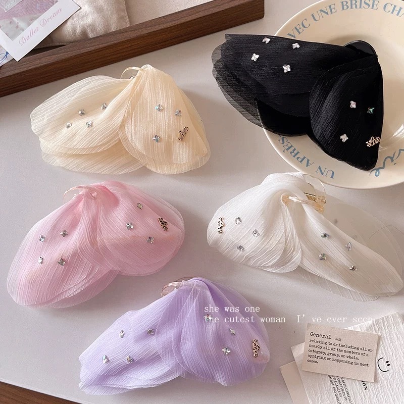 พร้อมส่ง! ราคา/ชิ้น กิ๊บผีเสื้อหลากสี ประดับคลิสตัล หนีบแน่น เพิ่มลูกเล่นให้ทรงผม เนื้องานเกาหลี เกรดพรีเมียม คุณภาพดี