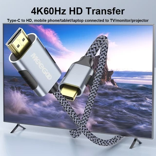 MEEGOO สาย type c to hdmi 4K 60Hz สายเคเบิลเชื่อมต่อโทรศัพท์ กับหน้าจอ สำหรับโทรศัพท์ แล็ปท็อป ทีวี