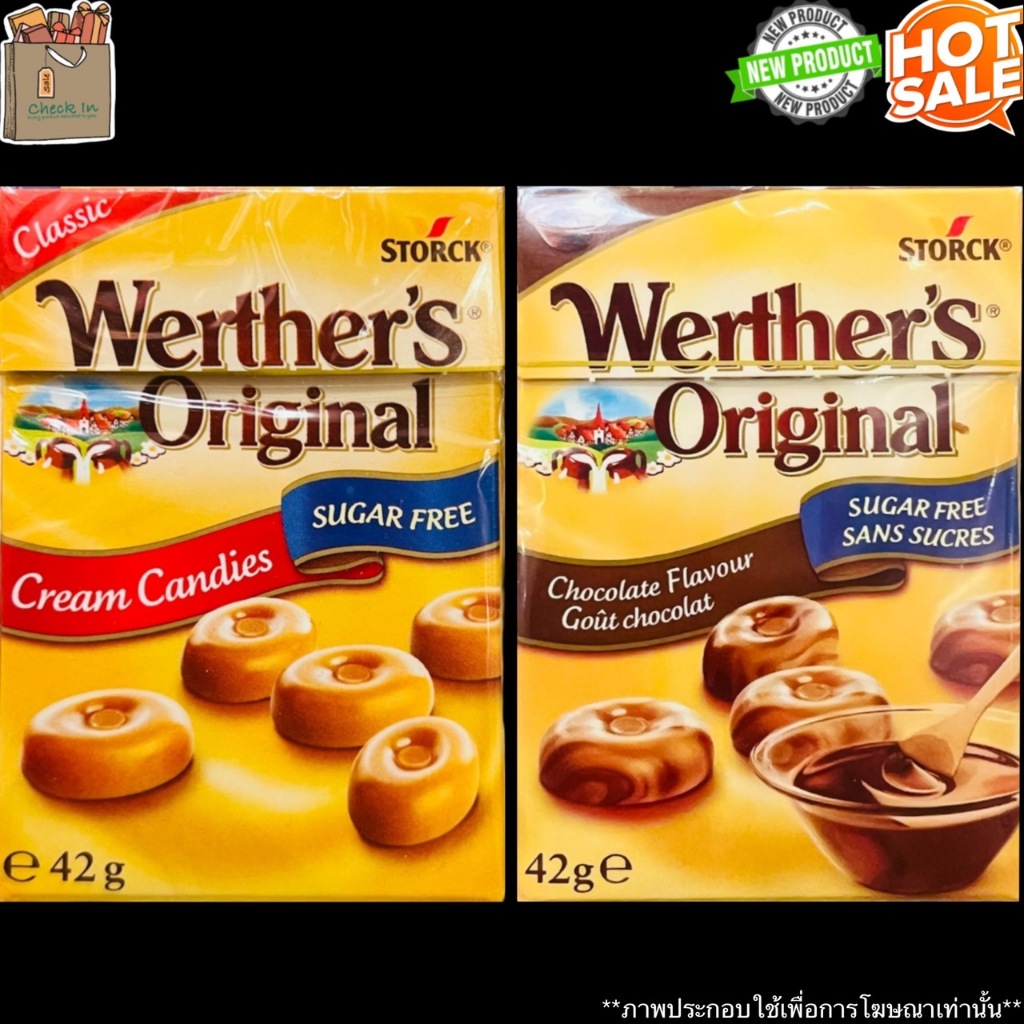 เวอร์เธอร์ ออริจินัล ไม่มีน้ำตาล ซูการ์ฟรี แคนดี้ 42กรัม Werther's Original Sugar Free Candies