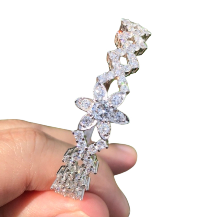 ร้านไทย กำไลct s925 cz เพชร 8แฉก รอบวง 17cm