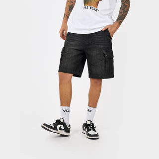 DAVIE JONES [BE FEARLESS] กางเกงคาร์โก้ขาสั้น Relax Fit Cargo Shorts สีเทา ดำ กรม SP0010