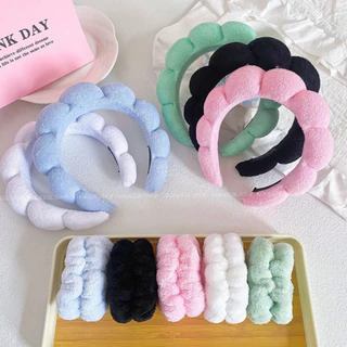 (HBTH-008) ที่คาดผมล้างหน้า + สายรัดข้อมือกันน้ำไหล เซ็ตล้างหน้า Headband & Wristband Set (พร้อมส่งในไทย)