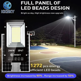 KKSKY ไฟโซล่าเซลล์ 200W 300W 500W โคมไฟถนนโซล่าเซลล์ ไฟถนน LED solar light สว่างค้าง IP67 ป้องกันฟ้าผ่า กันน้ำสปอร์ตไลท์