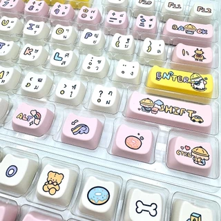 ⚡พร้อมส่งจากไทย⚡คีย์แคปไทย keycapแมว ใช้สำหรับ mechanical keyboardส่วนใหญ่