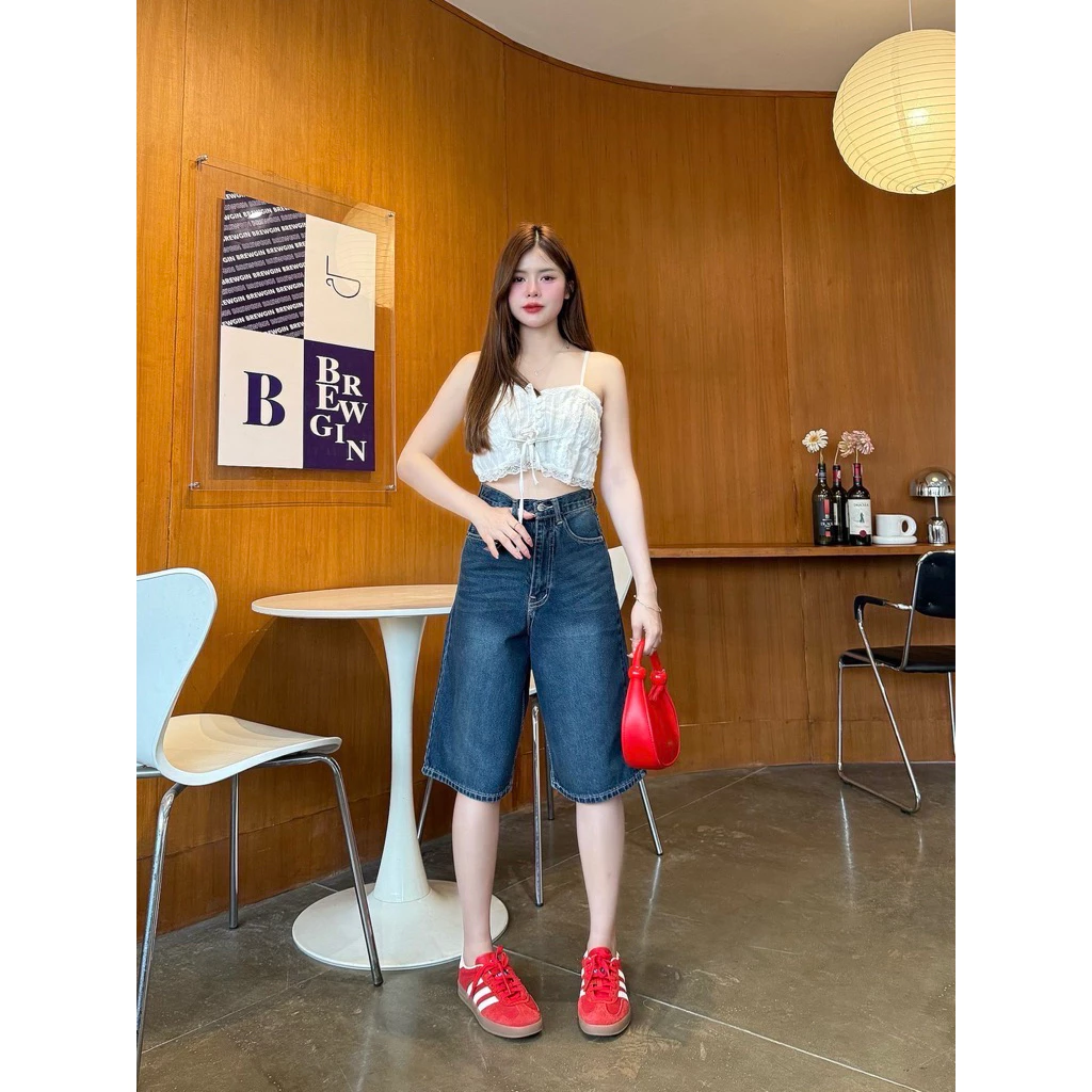 กางเกงยีนส์ขาสามส่วนเอวสูง ทรงสวย รุ่น 4800 สไตล์เกาหลี ใส่แล้วขาเรียว เท่ได้ทุกลุค thumbnail 3