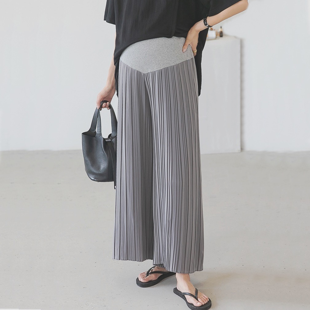 กางเกงคนท้อง - กางเกงขายาวอัดพลีทสำหรับคุณแม่ตั้งครรภ์ เน้นความใส่สบาย ผ้าติดแอร์ใส่แล้วเย็นสบายมาก - รูปที่ 3