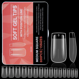 SOFT GEL -600ชิ้น มี15เบอร์ ครบไซส์ ตะไบโคนแล้ว ทำเล็บ