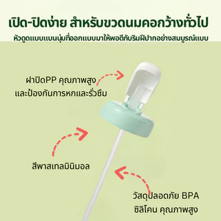 ฝาเปลี่ยนขวดนมเป็นแก้วหัดดื่ม (สำหรับขวดคอกว้างทั่วไป)