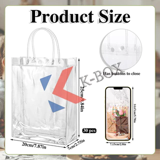 【K-BOX】ถุงของขวัญ PVC ใส แบบหูหิ้ว กันน้ำ100%+กันรอย ใช้แต่งงาน/วันเกิด/งานวัด ✨🎁 #ถุงแพ็คเกจจิ้งพรีเมียม