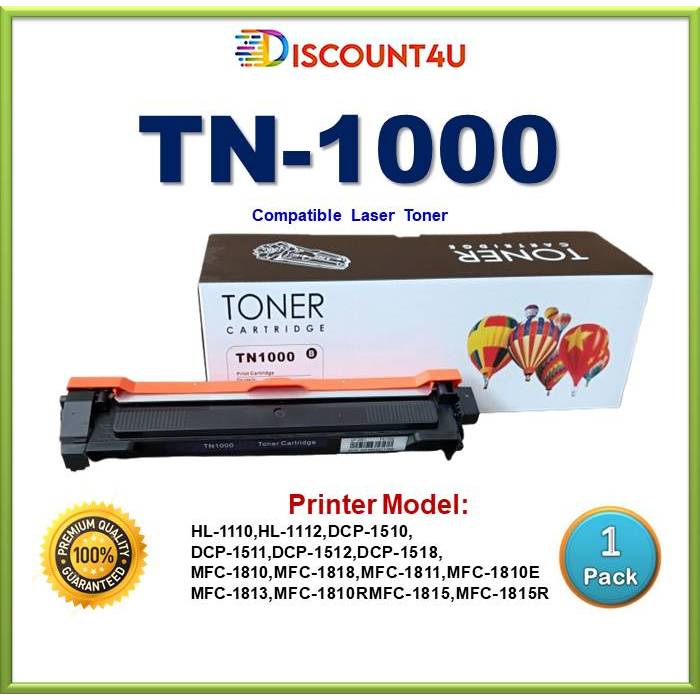 ถูกสุด.. Toner TN-1000 / TN1000 หมึกพิมพ์เทียบเท่า FOR HL-1110/1112/DCP1510/1518 / MFC1810 / 1813