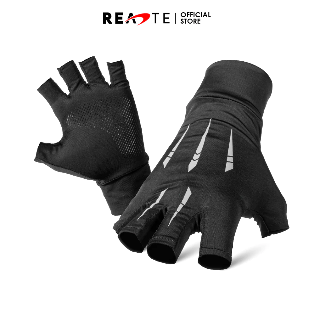 READTE ถุงมือ 1 คู่ ตกปลา ขี่มอเตอร์ไซค์ ระบายอากาศดี ยืดหยุ่น กันแดด GLOVES