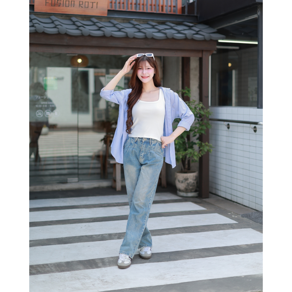 🍒Ninamee เสื้อกล้ามคอเหลี่ยมไลก้า อก30-42 นิ้ว เสื้อกล้ามคอกว้าง ทรงสวยใส่สบาย เสื้อคอเหลี่ยม สาวอวบใส่ได้#NN74 รูปที่ 2