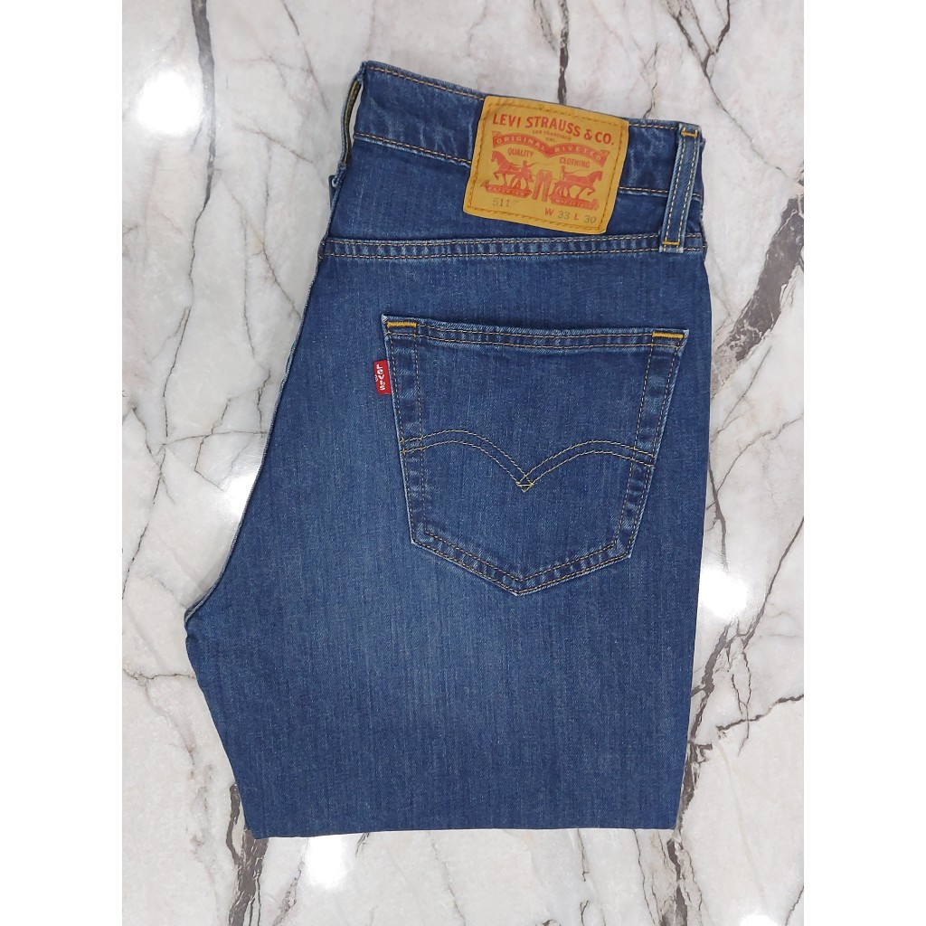 กางเกงยีนส์ มือสอง for ลีวาย 511 ขาเดฟ ซิป เอววัดจริง32(เอวป้าย33) ยาว29 MADE IN PAKISTAN ผ้ายืดCOTT