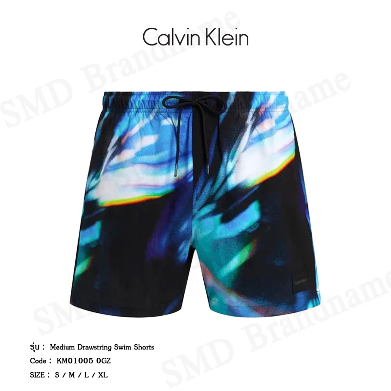 Calvin Klein Swimwear กางเกงว่ายน้ำ รุ่น Medium Drawstring Swim Shorts Code: KM01005 0GZ