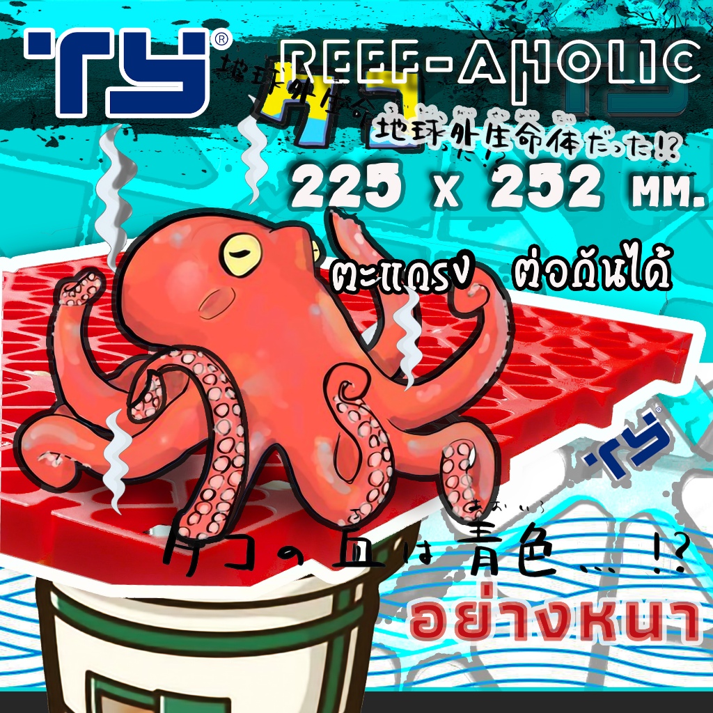 Reef-aholic ตะแกรงพลาสติกหนาสีแดง หนา ๆ TY เหมาะใช้วางสารกรองในระบบ หรือทำกั้นช่องพักปลา สีแดงสว่าง