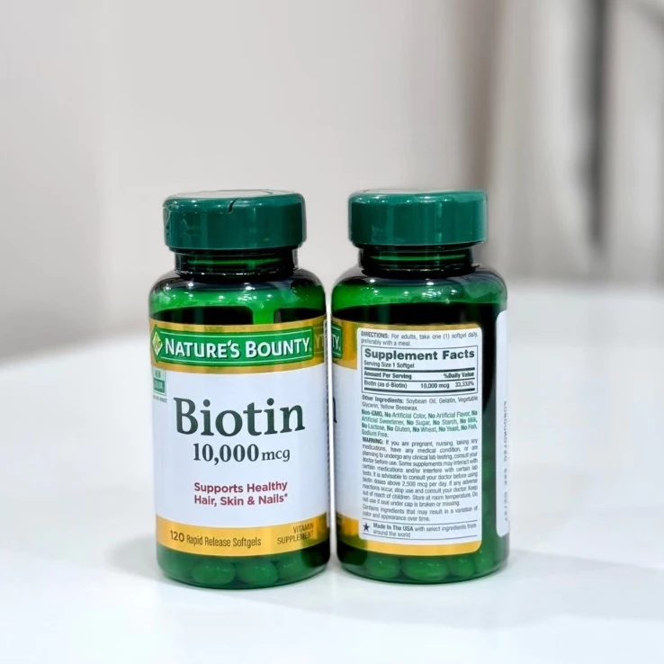 Nature's Bounty Biotin 10,000 mcg 120 Softgels thumbnail 5