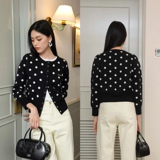CHUUCHOP - Bunny dot cardigan คาดิแกนไหมพรมลายจุด (C8395)