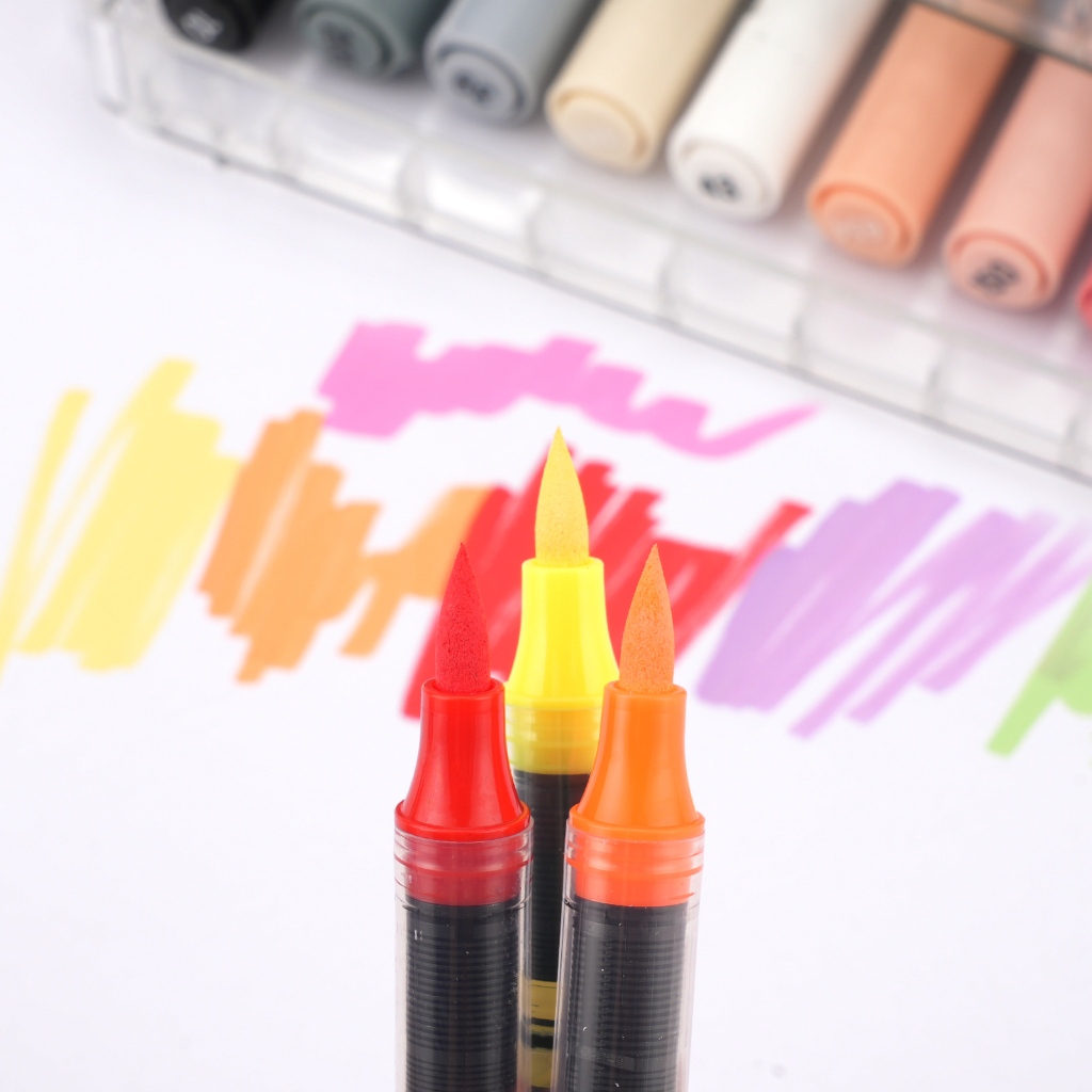 MW ชุดปากกามาร์กเกอร์อะคริลิกชนิดน้ำตรง 60/84 สี พร้อมหัวแปรงสำหรับวาดภาพระบายสีในโรงเรียน ชุดของขวัญ ราคา ถูกที่สุด ดีลบีเคเค แกลเลอรีภาพที่ 9