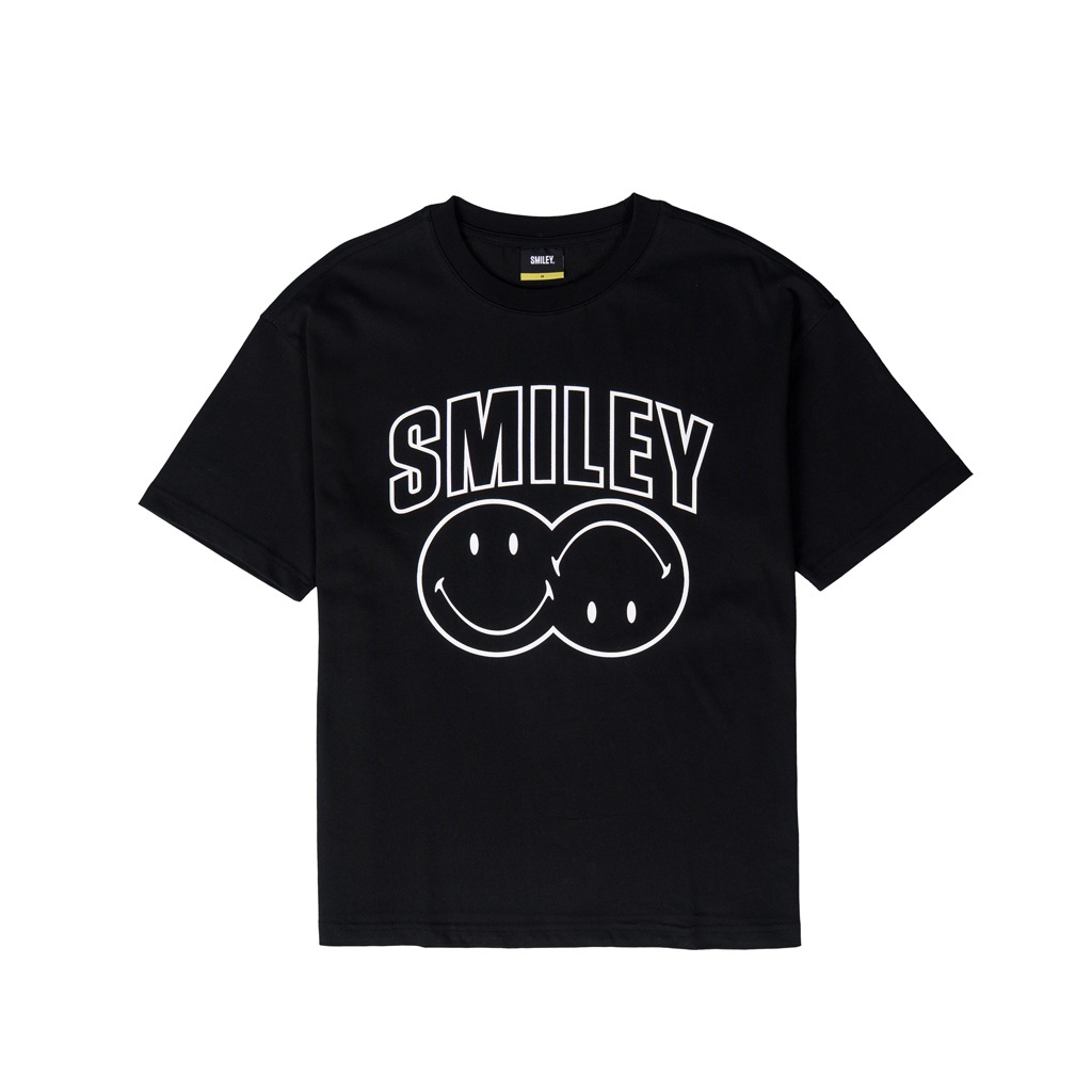 SMILEY® TWIN FACES OS T-SHIRT (BLACK)
