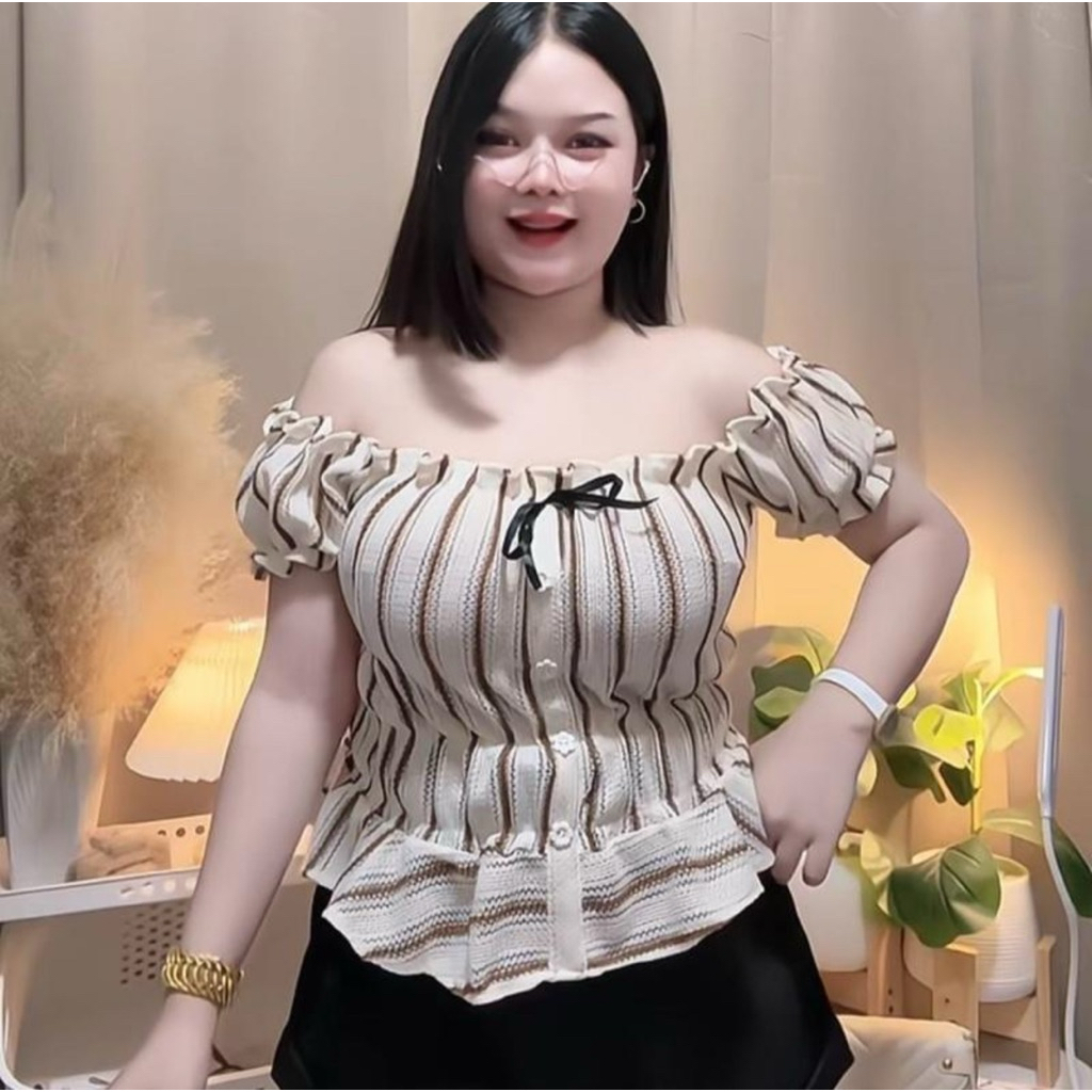 548 เสื้อสาวอวบ แขนตุ๊กตา พรางหุ่นน่ารัก :อก34-46