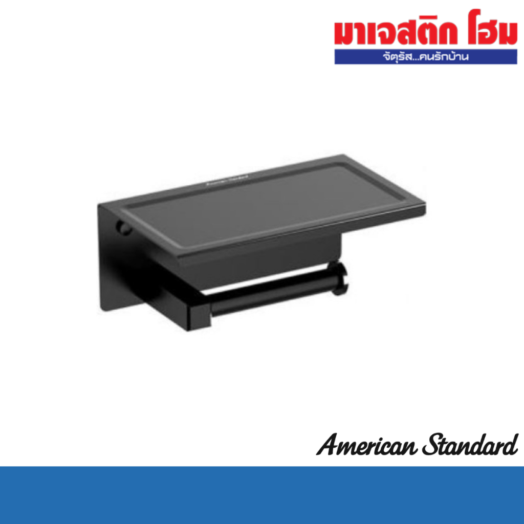 AMERICAN STANDARD K-0498-84-BK ที่ใส่กระดาษชำระ พร้อมชั้นวาง รุ่น Concept Square สี Matte Black