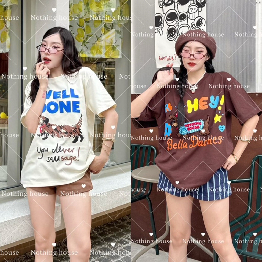 Nothing house เสื้อยืดโอเวอร์ไซส์ สกรีนลาย - รูปที่ 2