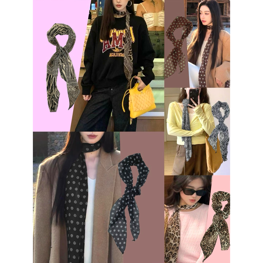 (พร้อมส่ง✨) ผ้าพันคอ เติมให้ลุคดูเก๋ มีหลายลาย ขนาดยาว185 กว้าง26