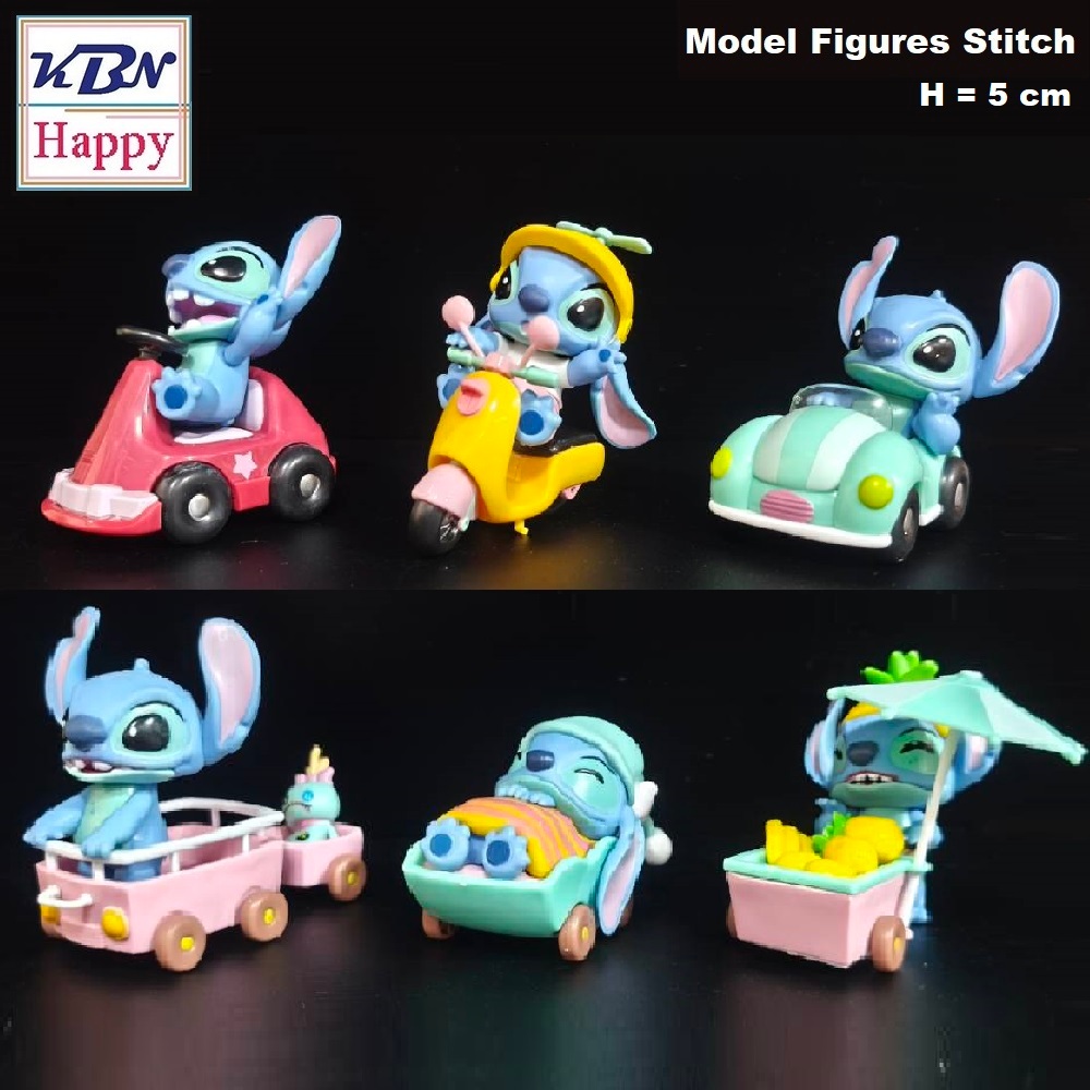 Model Figure Stitch Car Set 6Type โมเดล ฟิกเกอร์ สติทช์ ขับรถ ขนาด 5 cm ของขวัญ ตกแต่งบ้าน (สุ่มได้ 1 ตัว)