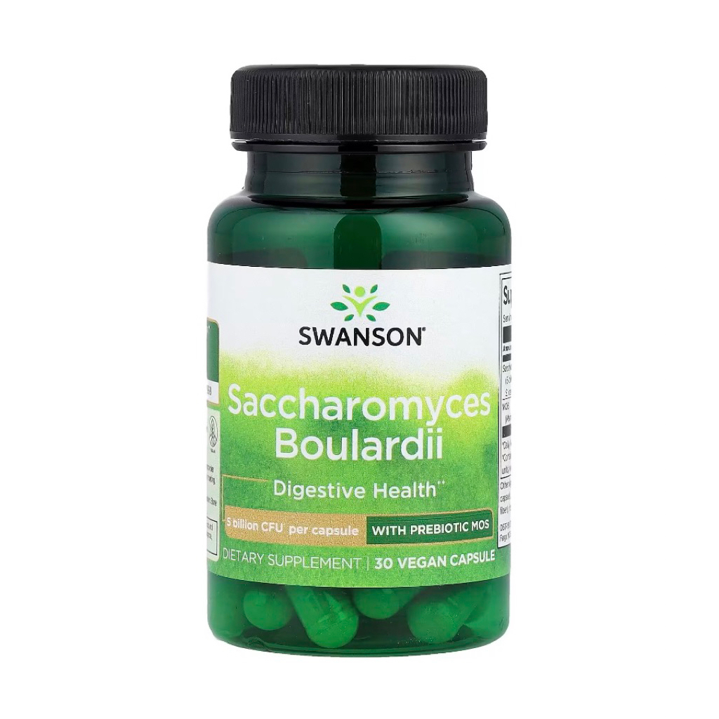 exp 12/2027 โพรไบโอติก+พรีไบโอติก Swanson Saccharomyces Boulardii 5 Billion Cfu 30 เม็ด
