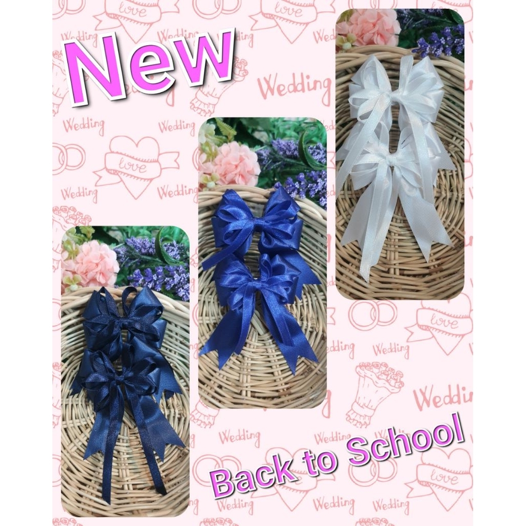 โบว์นักเรียน โบว์กิฟติดผม สำหรับนักเรียน ราคาคู่ละ25บาท พร้อมส่ง.