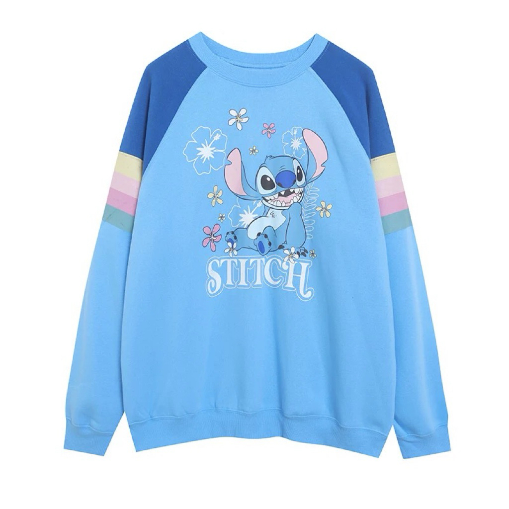 STITCH SWEATSHIRT Lilo&stitch 🧊 STITCH ohana เสื้อสติช 02 งาน Disney แท้ (TS611)