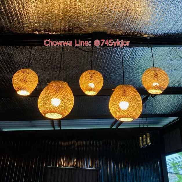 โคมไฟเพดาน มินิมอล ตกแต่ง โคมไฟโมเดิร์น ลอฟท์ ไม้ไผ่สาน ไอเดียแต่งโรงแรม รีสอร์ท ร้านอาหาร บาร์คาเฟ่