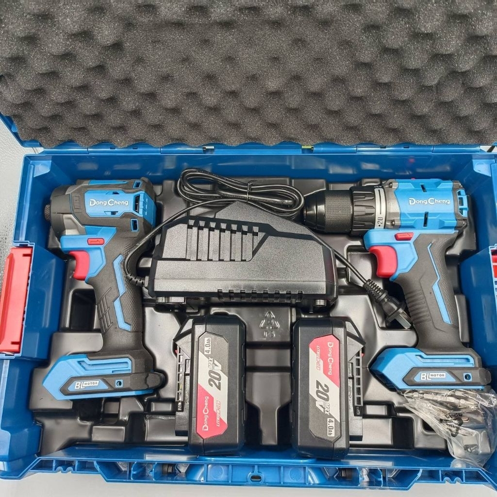 Dongcheng  DCKIT26(TYPE EK) ชุด comboไร้สาย 20V (DCPL208 ไขควงกระแทก+DCJZ2060i สว่านกระแทก)แบต 2 ก้อนx4.0Ah Li-Ion