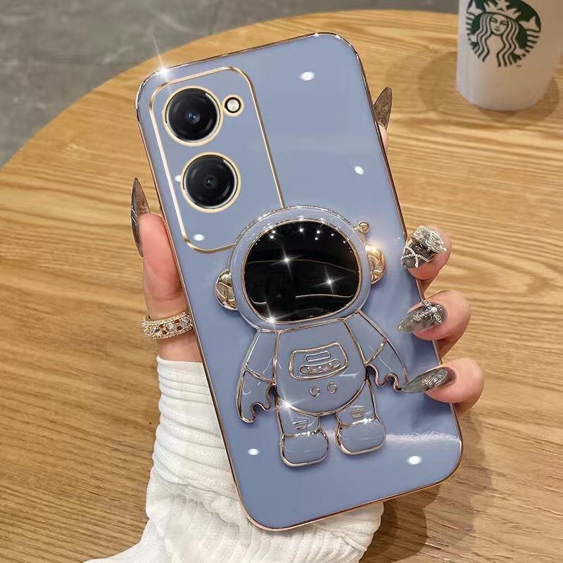 เคส ขาตั้ง สำหรับ VIVO Y03 Y03T Y05 Y18 Y28S Y28 4G 5G นักบินอวกาศ ขาตั้ง ฝาหลัง รูปทรงหรูหรา กันกระแทก นิ่ม