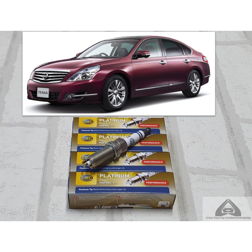 หัวเทียน แพลทตินัม Nissan Teana J32 ( 2008 - 2013 ) ชุด 4 หัว / 6 หัว ระยะการใช้งาน 60,000 กม : Hella PNF9RC-11