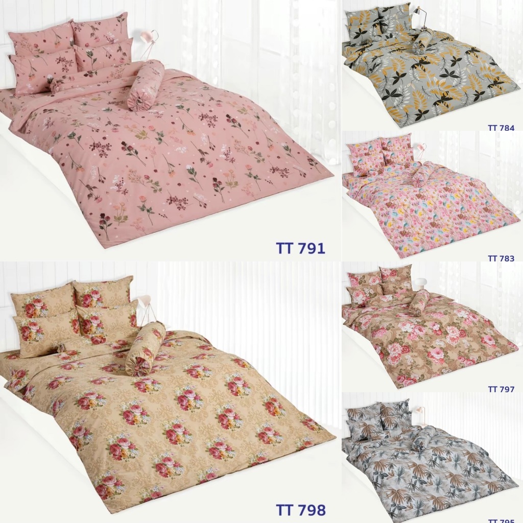 TOTO ผ้าปูที่นอน (ไม่รวมผ้านวม) Flower&Leaf ลายดอกไม้/ใบไม้ (Link2) รหัสTT783-TT816