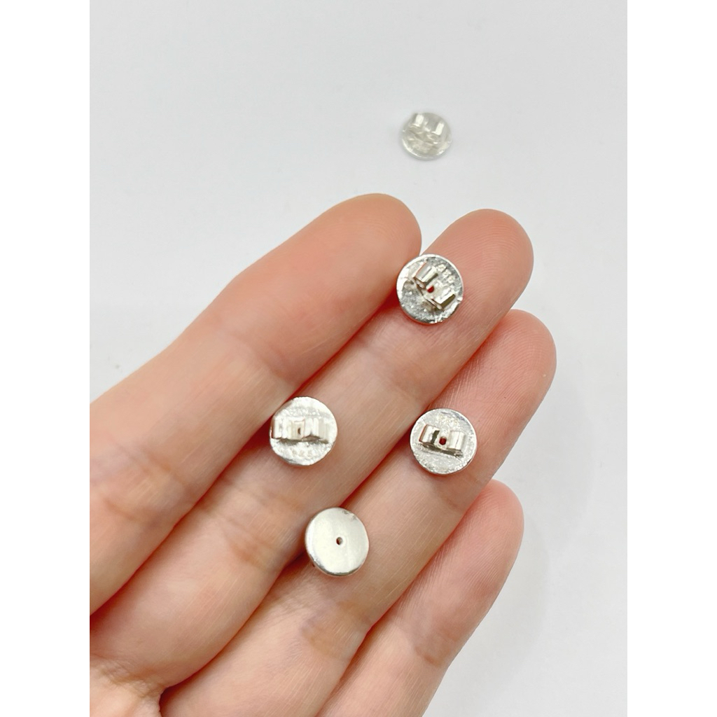 แป้นต่างหูเงินแท้ 925 งานผลิตในไทย ขนาดแป้น 8mm ใช้งานง่าย วัสดุเงินแท้เหมาะกับผู้แพ้ง่าย Made in Thailand - รูปที่ 7